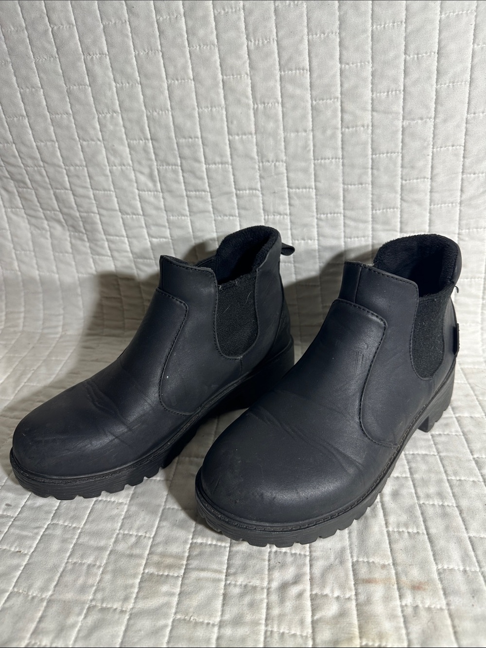 Alegria Rowen waterproof black vegan leather Chelsea boots